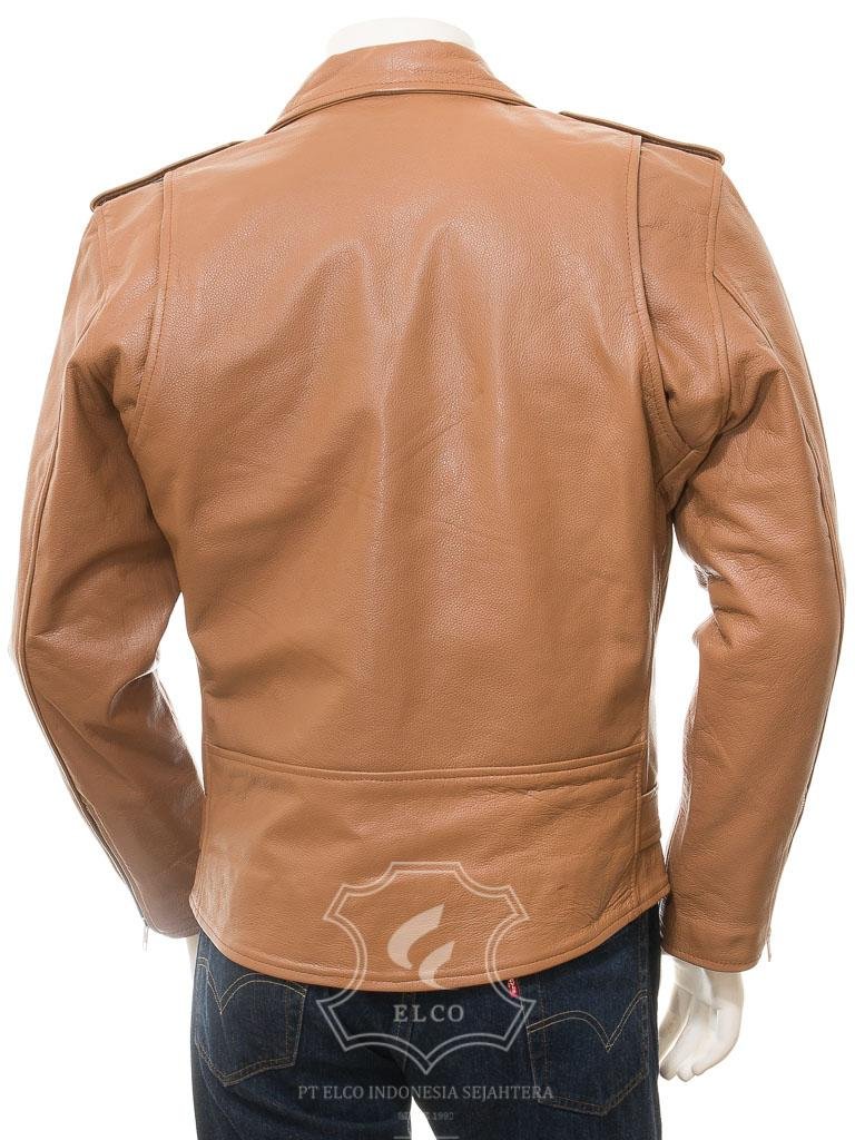 Jaket Kulit Pria Desain Serong - PS 428 - Gambar 3