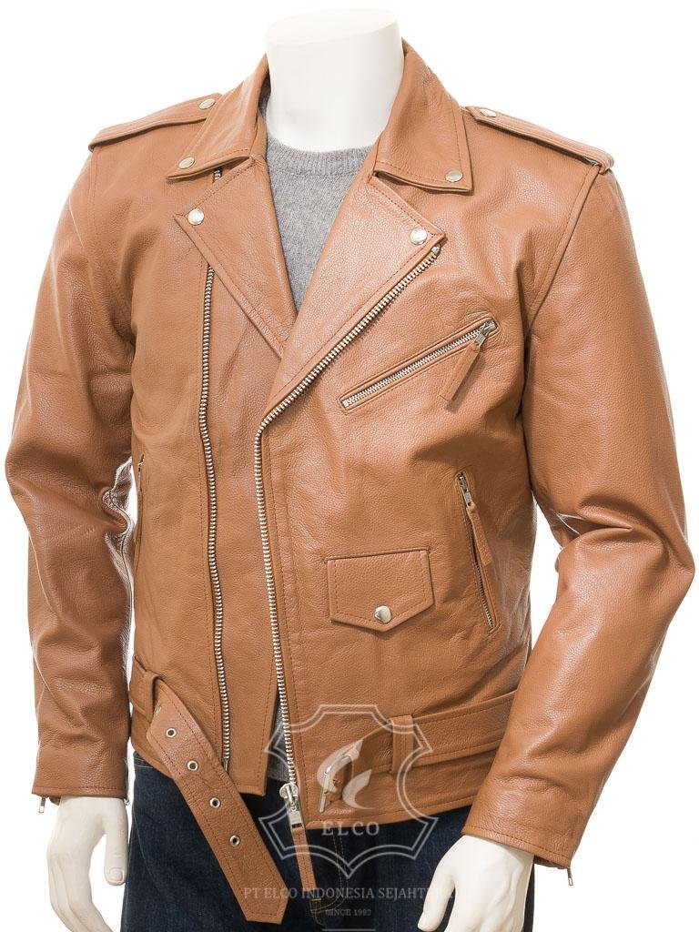Jaket Kulit Pria Desain Serong - PS 428 - Gambar 2
