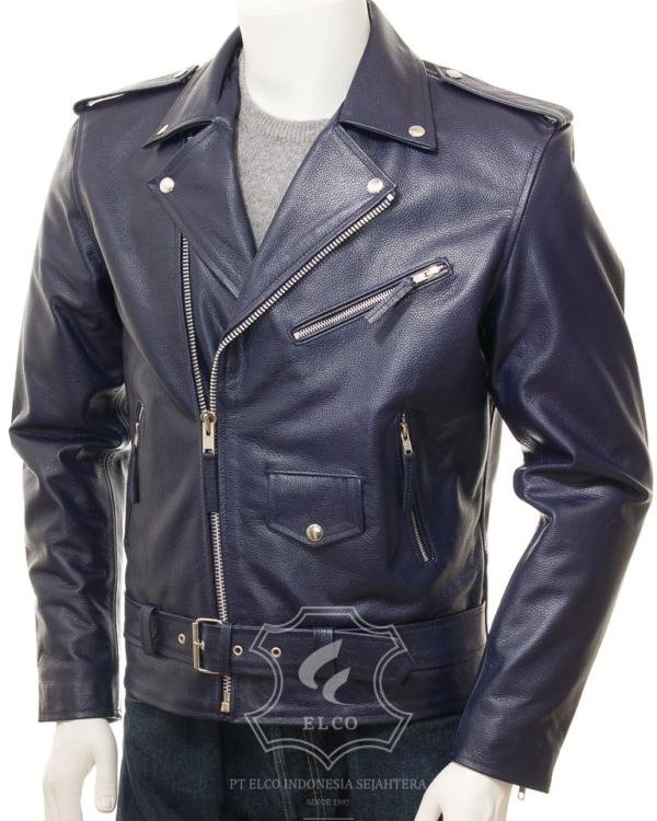 Jaket Kulit Pria Desain Serong - PS 427