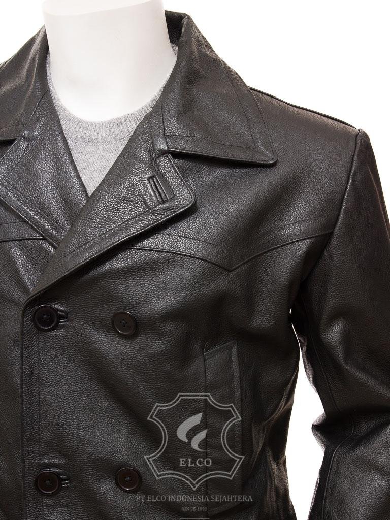 Jaket Kulit Pria Desain Jas - PJ 438 - Gambar 3