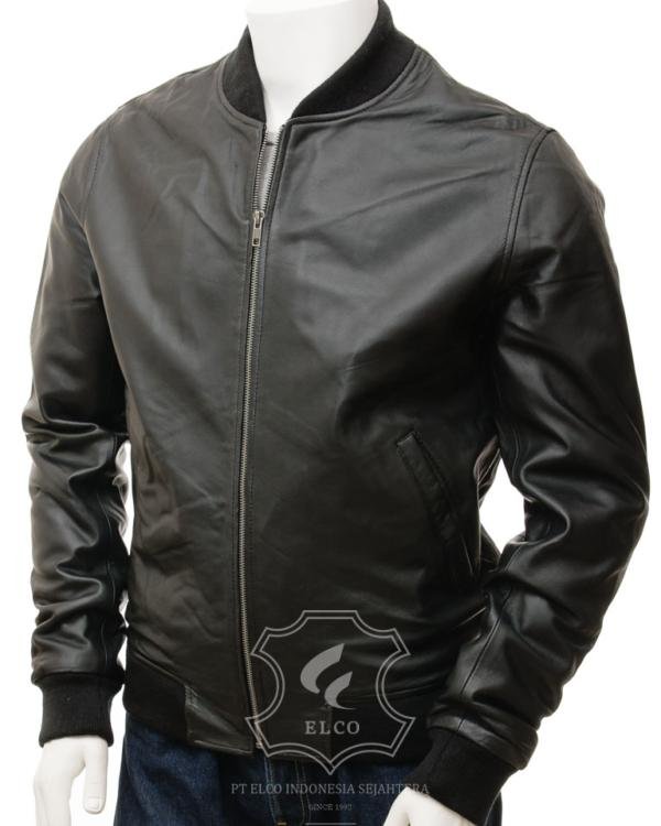 Jaket Kulit Pria Desain Bomber - PCB 478