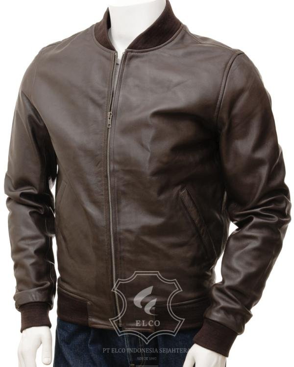 Jaket Kulit Pria Desain Bomber - PCB 473