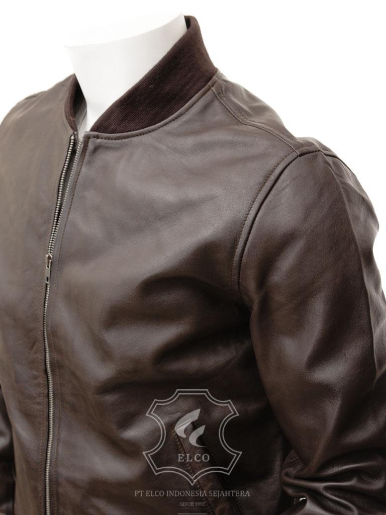 Jaket Kulit Pria Desain Bomber - PCB 473 - Gambar 3