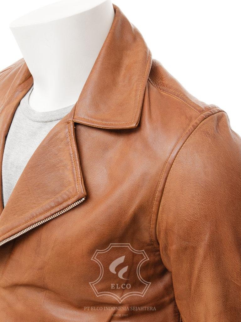 Jaket Kulit Pria Desain Serong - PS 429 - Gambar 3