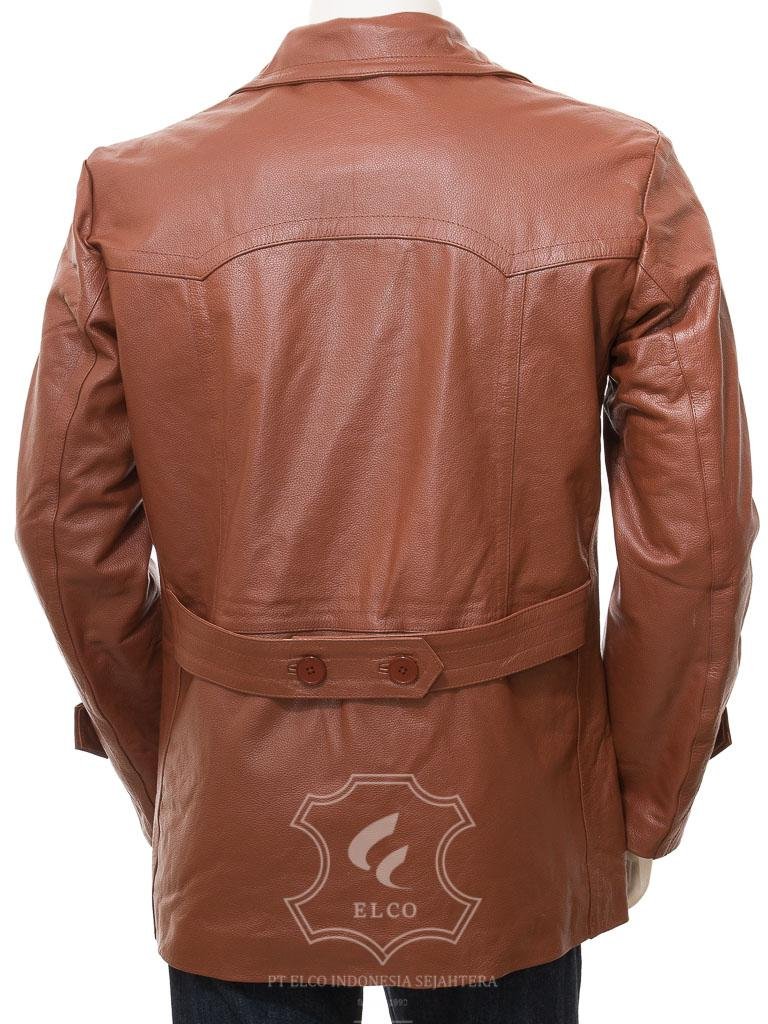 Jaket Kulit Pria Desain Jas - PJ 443 - Gambar 3
