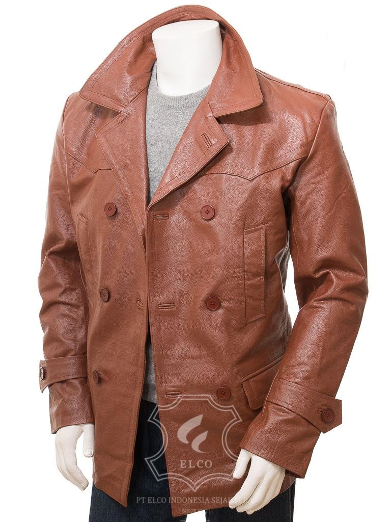 Jaket Kulit Pria Desain Jas - PJ 443 - Gambar 2