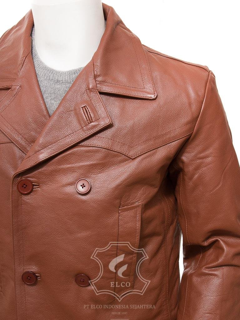 Jaket Kulit Pria Desain Jas - PJ 443 - Gambar 4