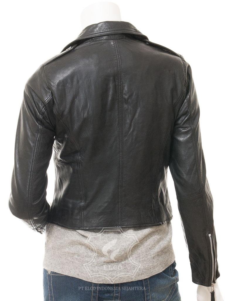 Jaket Kulit Wanita Desain Serong - WS 440 - Gambar 3