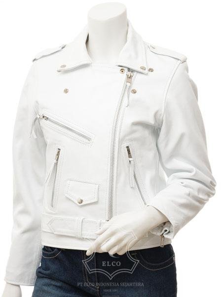 Jaket Kulit Wanita Desain Serong - WS 445 - Gambar 2