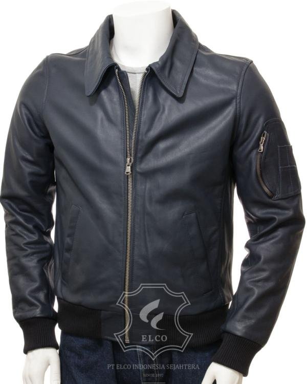Jaket Kulit Pria Desain Bomber - PCB 481