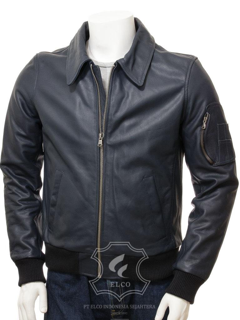 Jaket Kulit Pria Desain Bomber - PCB 481
