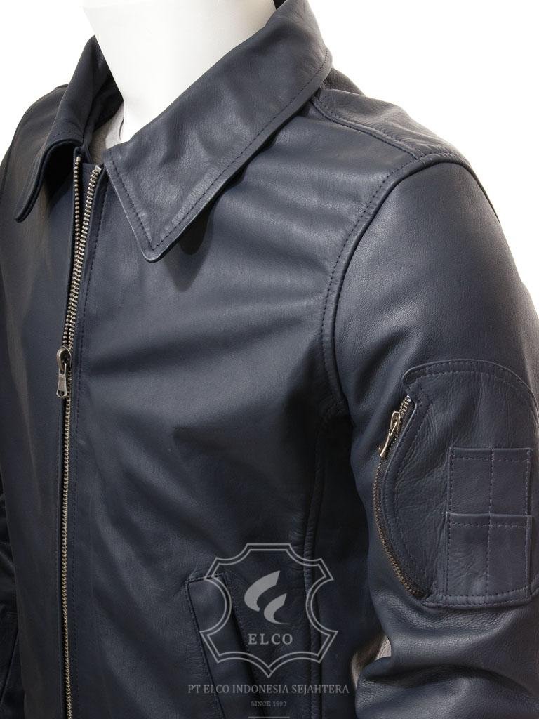 Jaket Kulit Pria Desain Bomber - PCB 481 - Gambar 3