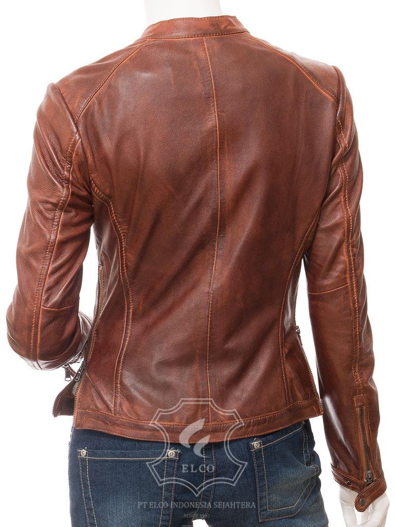 Jaket Kulit Wanita Desain Casual - WC 424 - Gambar 3