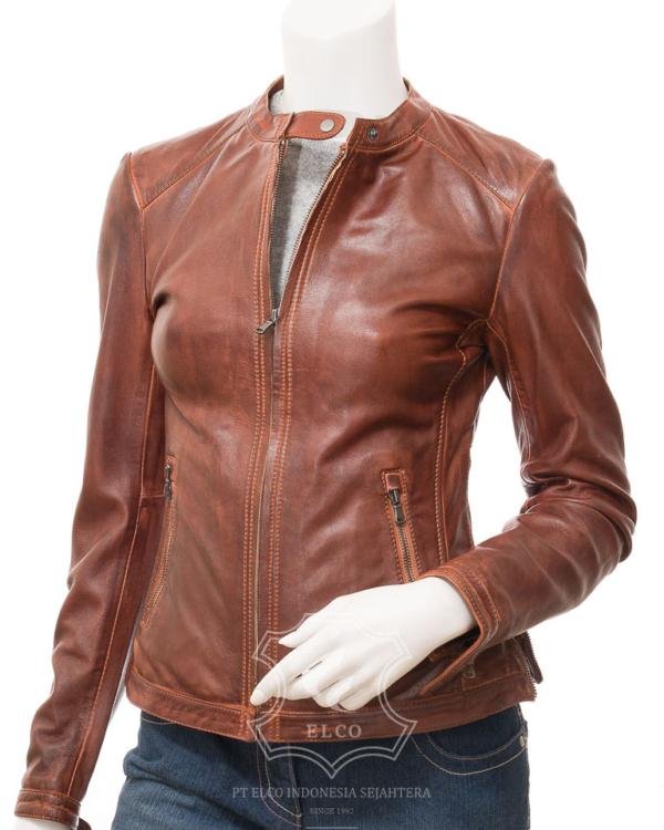 Jaket Kulit Wanita Desain Casual - WC 424