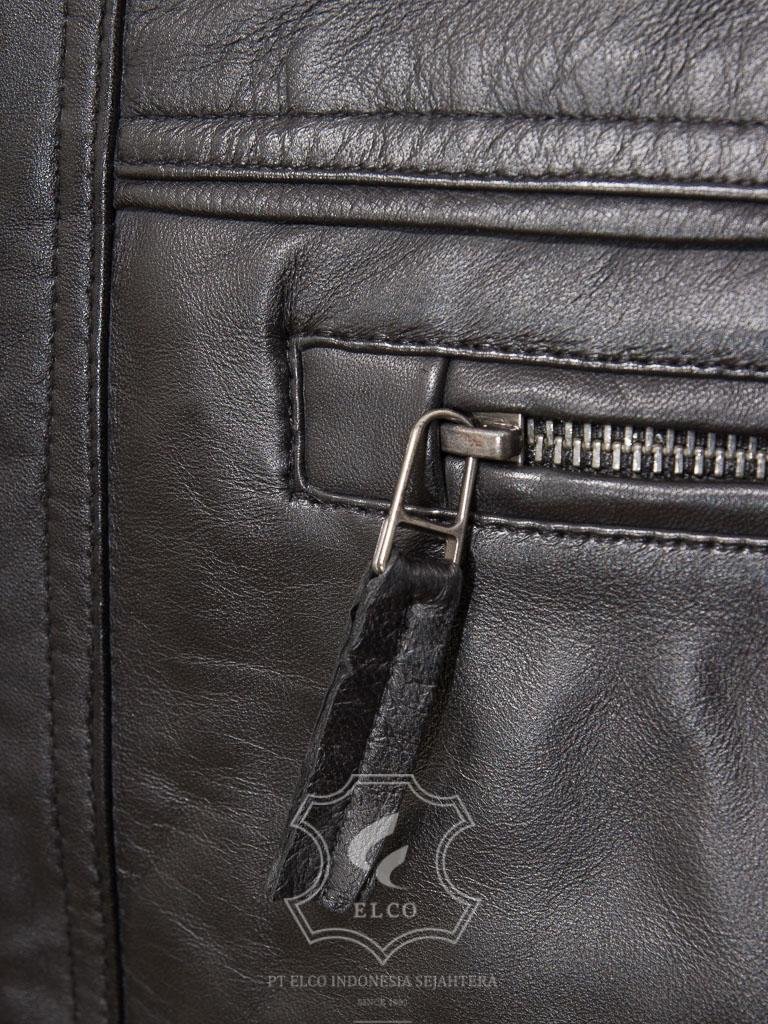 Jaket Kulit Pria Desain Biker - PB 432 - Gambar 5