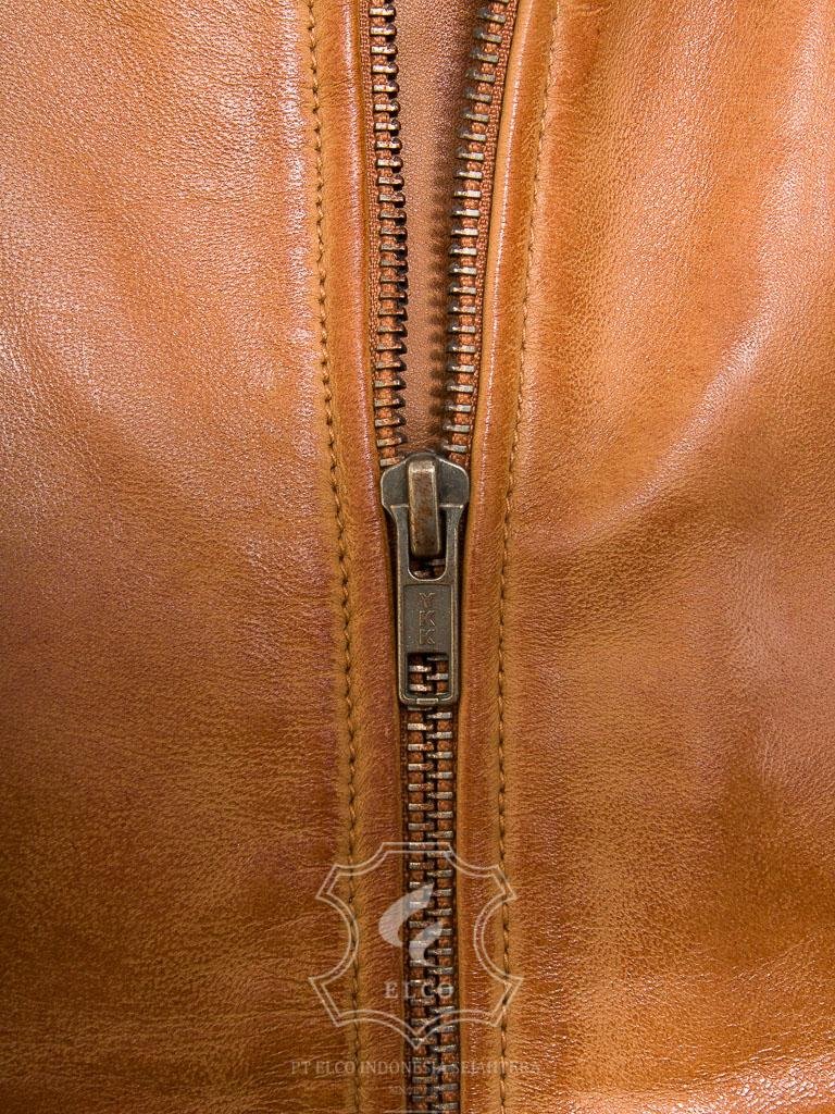 Jaket Kulit Wanita Desain Bomber - WCB 443 - Gambar 5