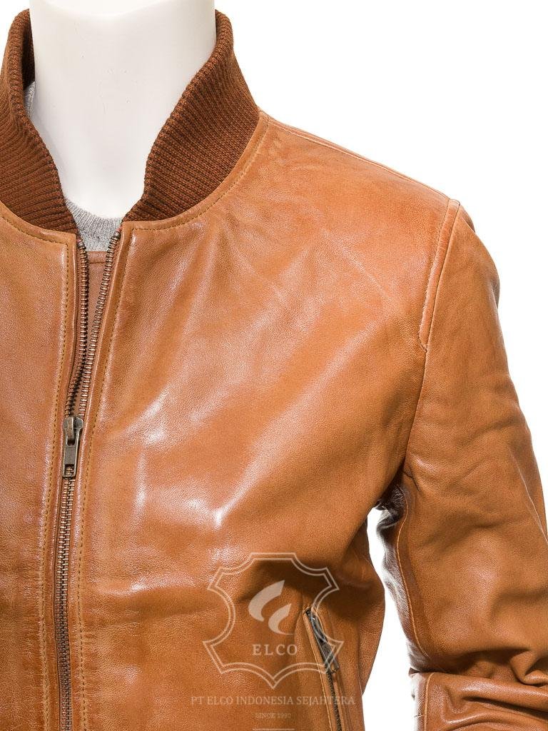 Jaket Kulit Wanita Desain Bomber - WCB 443 - Gambar 4
