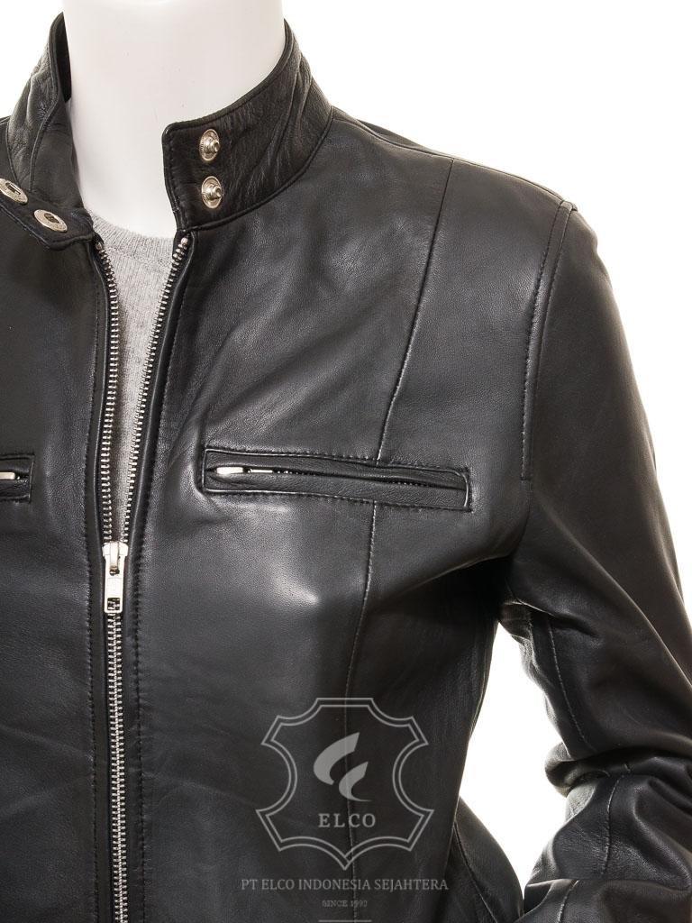 Jaket Kulit Wanita Desain Casual - WC 423 - Gambar 4