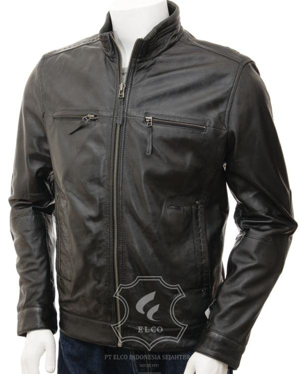 Jaket Kulit Pria Desain Biker - PB 431