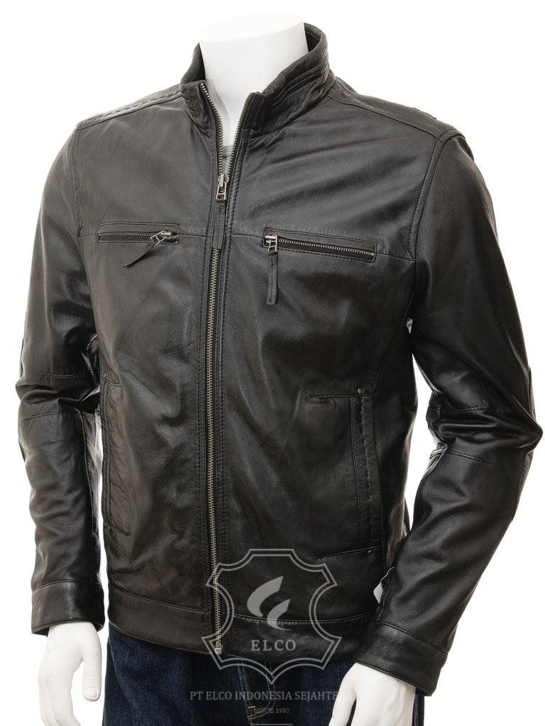 Jaket Kulit Pria Desain Biker - PB 431