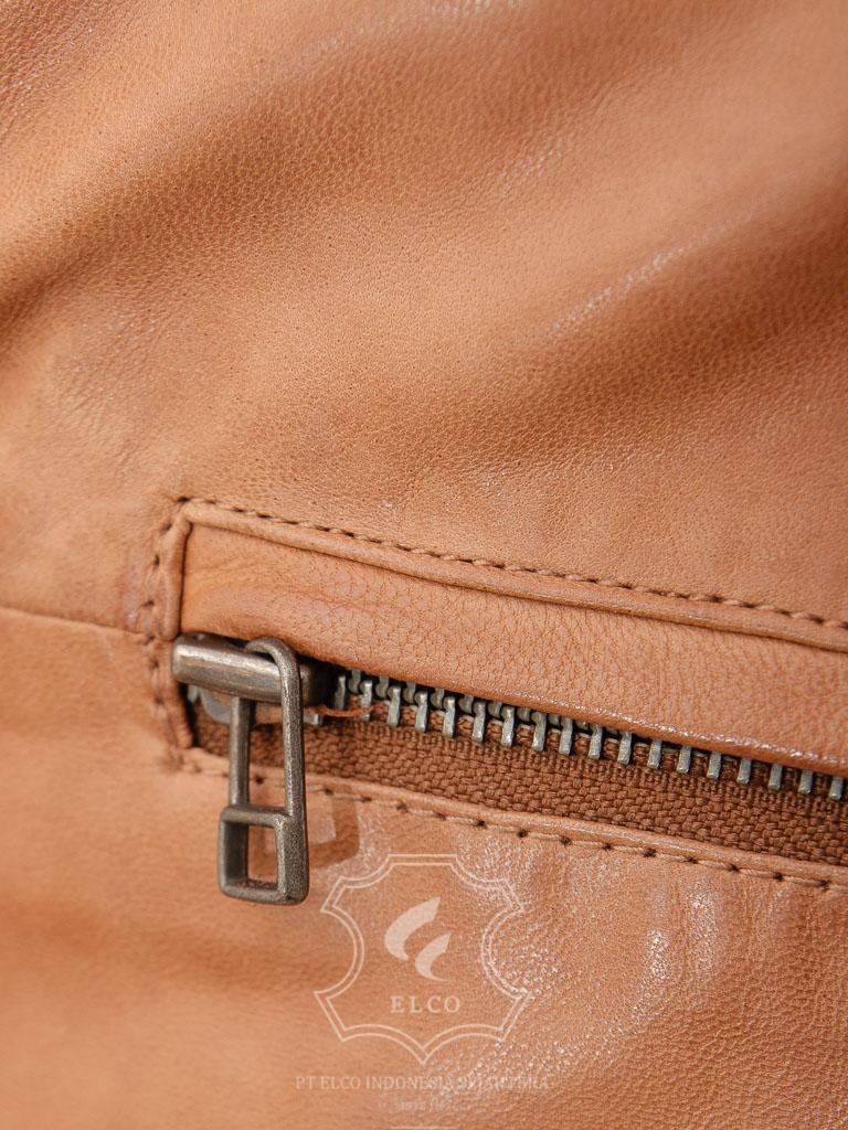 Jaket Kulit Pria Desain Biker - PB 436 - Gambar 4