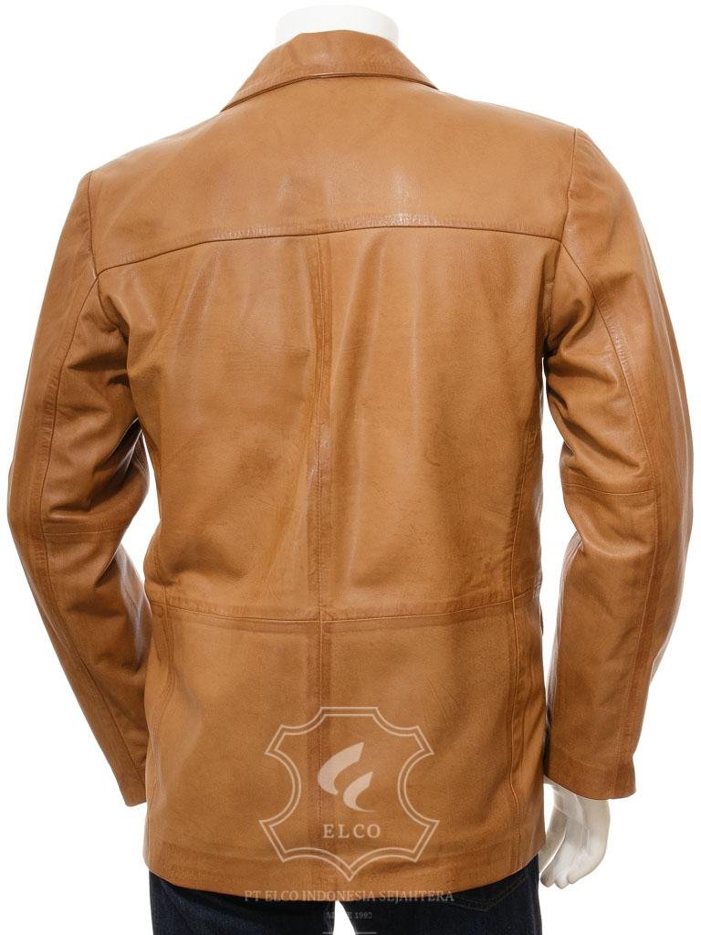 Jaket Kulit Pria Desain Jas - PJ 447 - Gambar 2