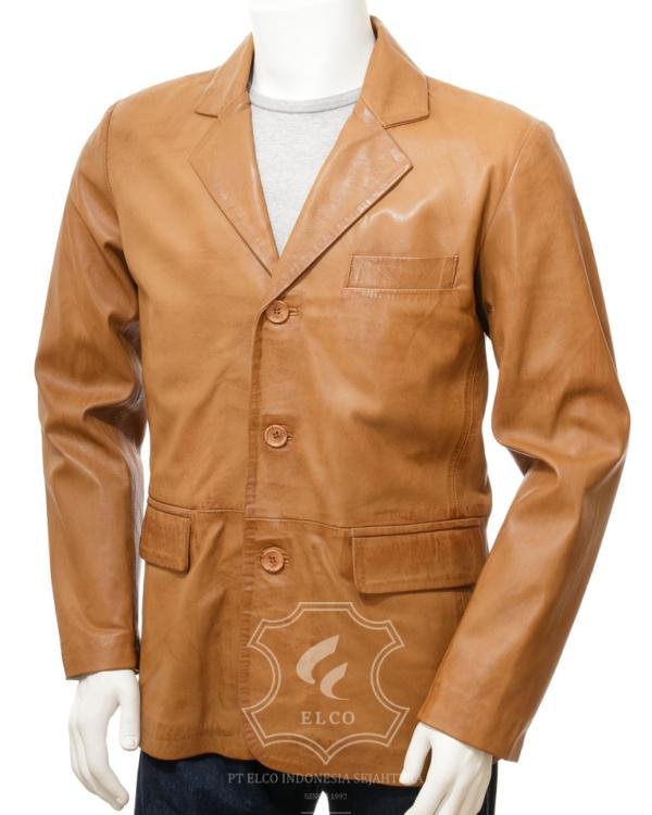 Jaket Kulit Pria Desain Jas - PJ 447