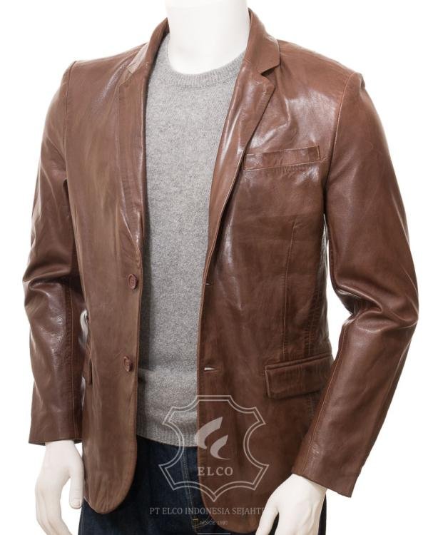 Jaket Kulit Pria Desain Jas - PJ 440