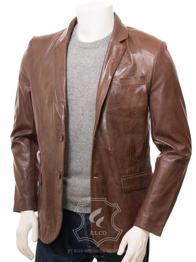 Jaket Kulit Pria Desain Jas - PJ 440