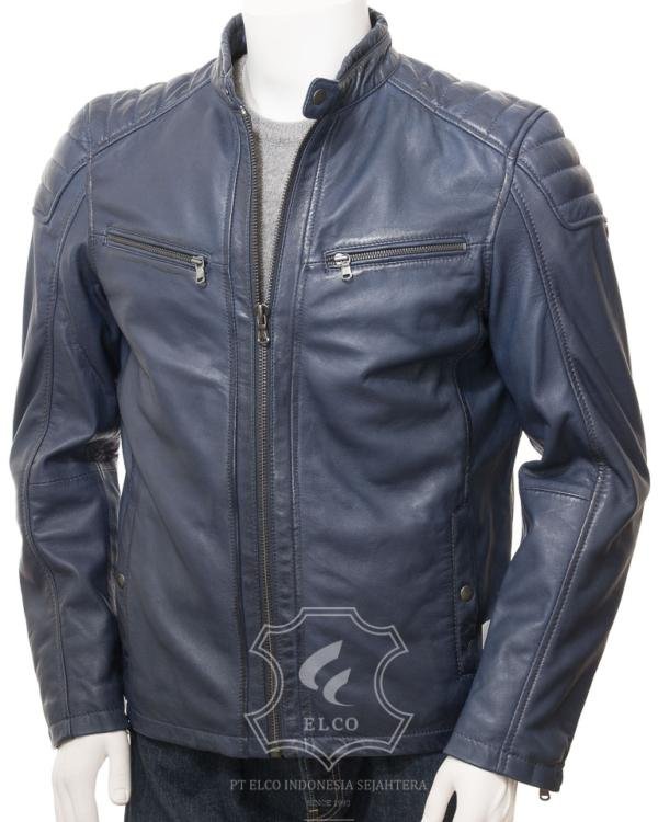 Jaket Kulit Pria Desain Biker - PB 430