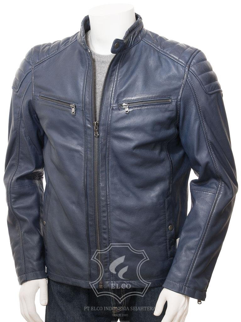 Jaket Kulit Pria Desain Biker - PB 430