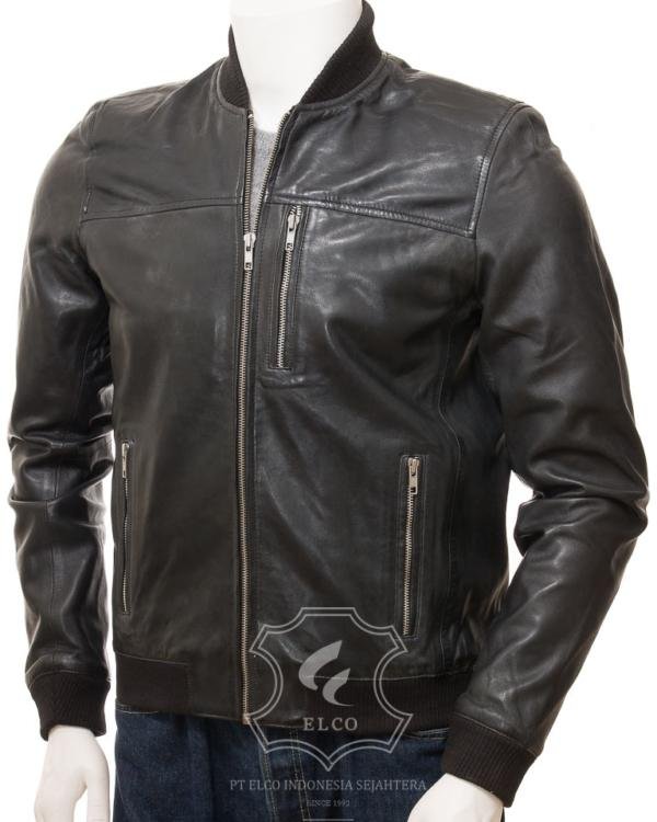Jaket Kulit Pria Desain Bomber - PCB 474