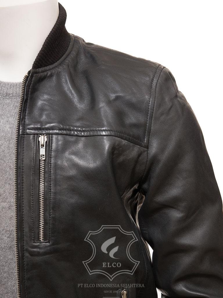 Jaket Kulit Pria Desain Bomber - PCB 474 - Gambar 3