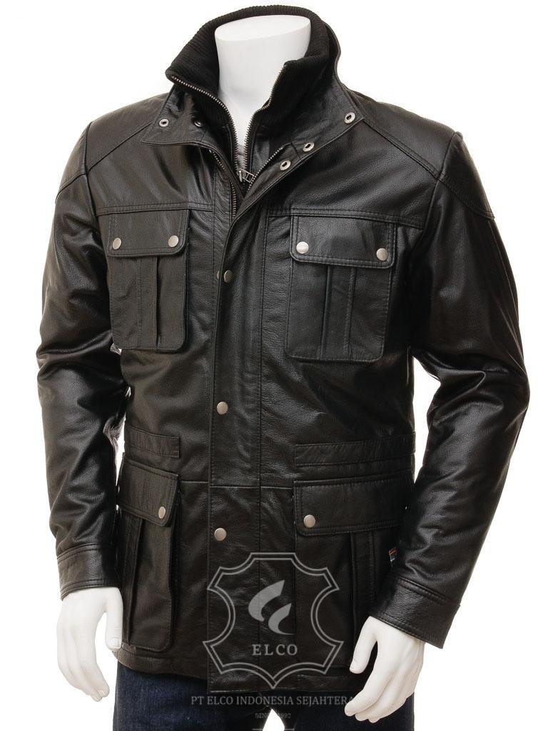 Jaket Kulit Pria Desain Safari - PJS 410