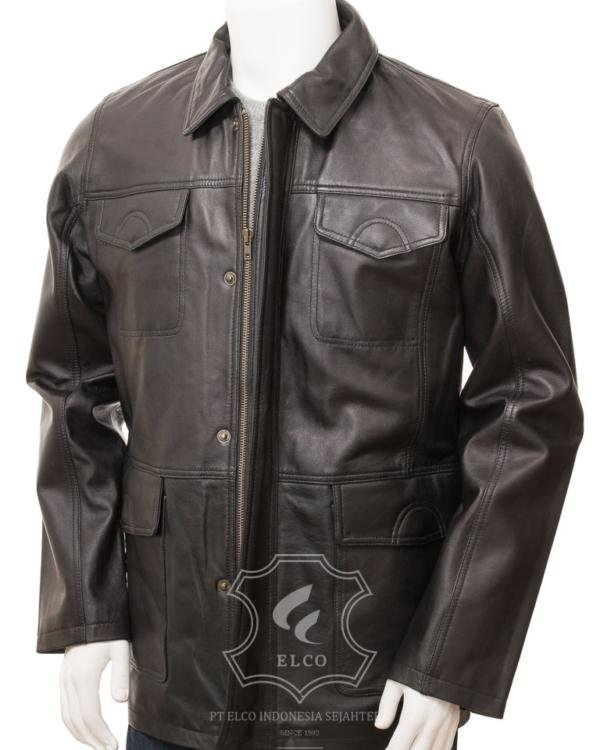 Jaket Kulit Pria Desain Safari - PJS 409