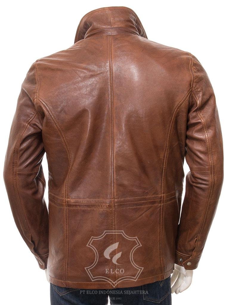 Jaket Kulit Pria Desain Safari - PJS 411 - Gambar 3