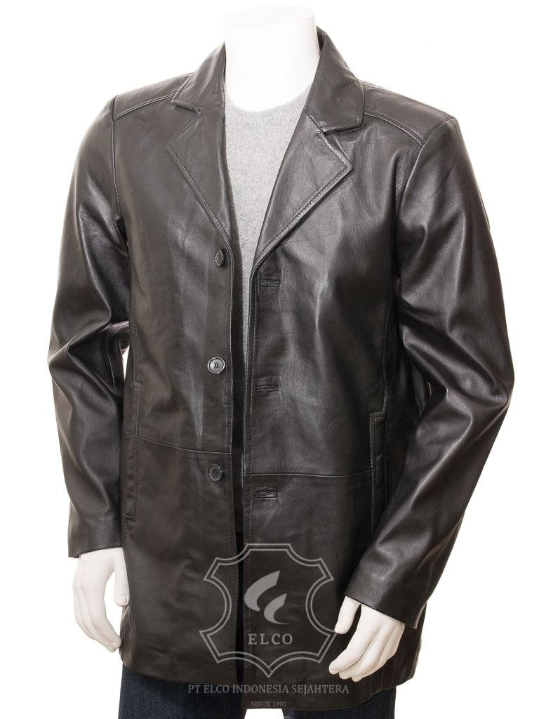 Jaket Kulit Pria Desain Jas - PJ 434 - Gambar 2
