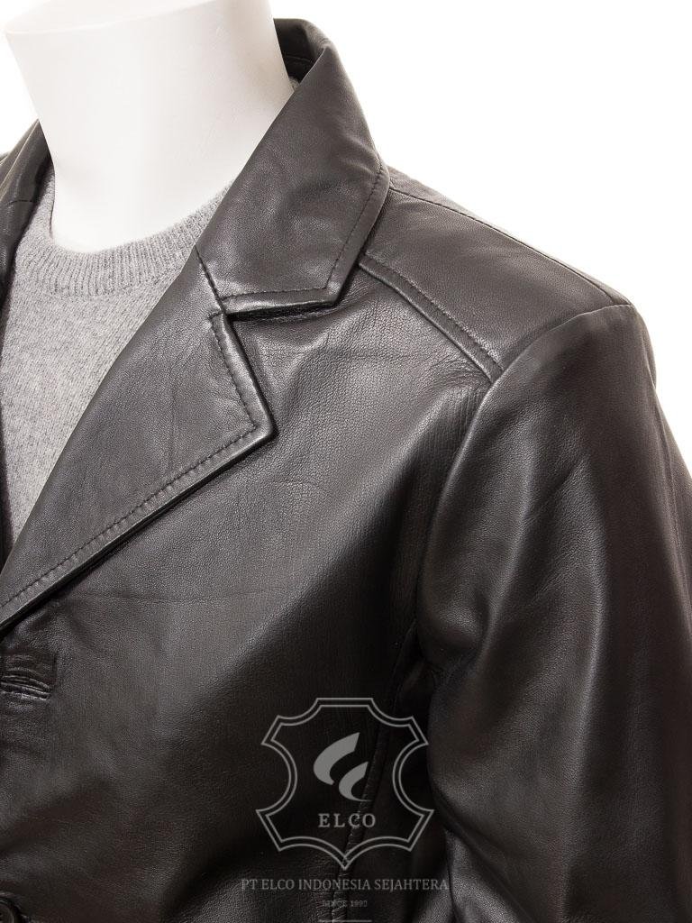 Jaket Kulit Pria Desain Jas - PJ 434 - Gambar 4