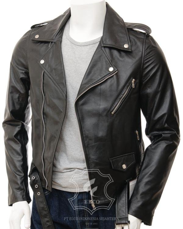 Jaket Kulit Pria Desain Serong - PS 426