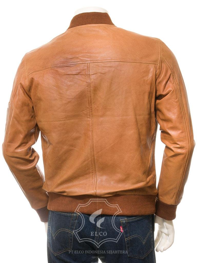 Jaket Kulit Pria Desain Bomber - PCB 486 - Gambar 4