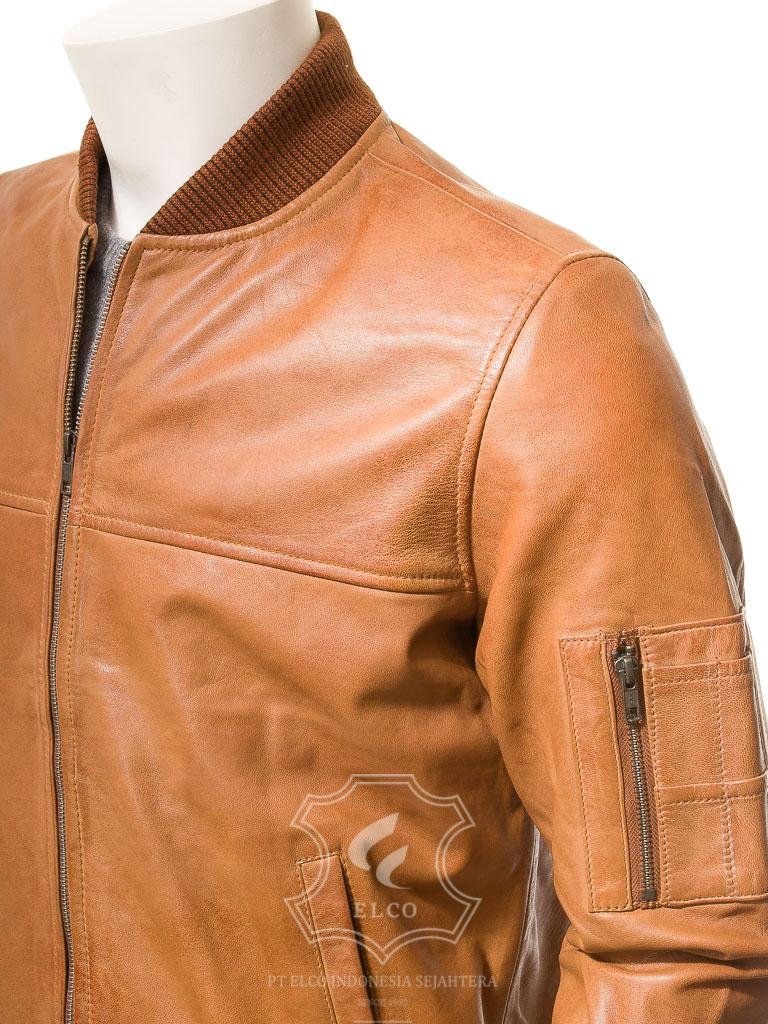 Jaket Kulit Pria Desain Bomber - PCB 486 - Gambar 3